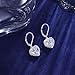 925 Sterling Silver Heart Dangle Earrings, ALEXCRAFT Dangling Drop Earring for Trendy Women Leverback Earing Cubic Zirconia Hearts Shaped Hypoallergenic of Valentine