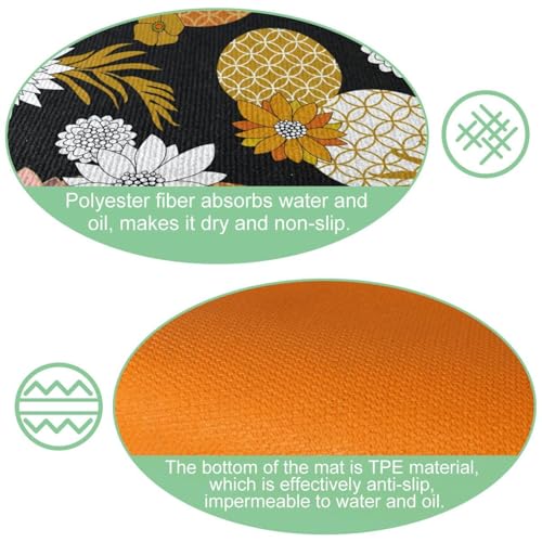 Alfombrillas de cocina VAPOKF doradas y plateadas lavables pack de 2 6