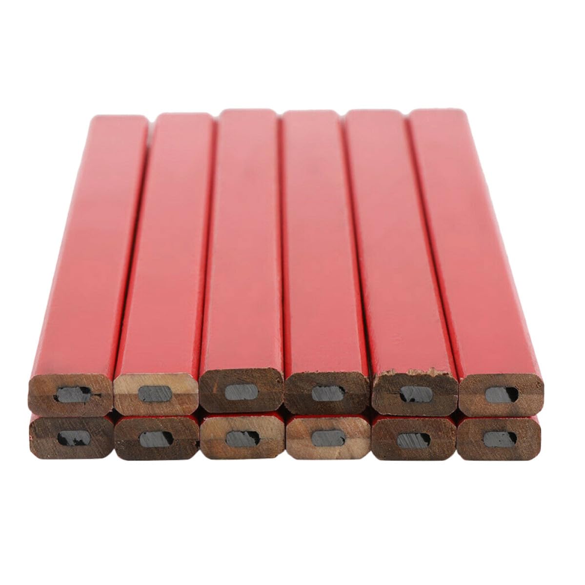 VALICLUD Matite da Carpentiere Resistenti Ottagonali in Legno Rosso 72 per Scrivere su Superfici Ruvide e Irregolari, Perfette per Lavori di Costruzione