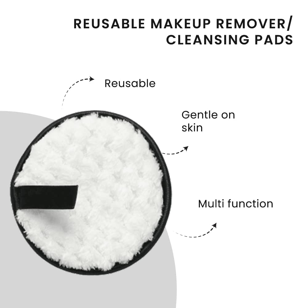 URBANMAC Reusable Makeup Remover Cleansing Pads | Easily Removes Stubborn Face & Eye Makeup | Multifunctional, Safe for Oily, Dry or Sensitive skin | Pack of 2