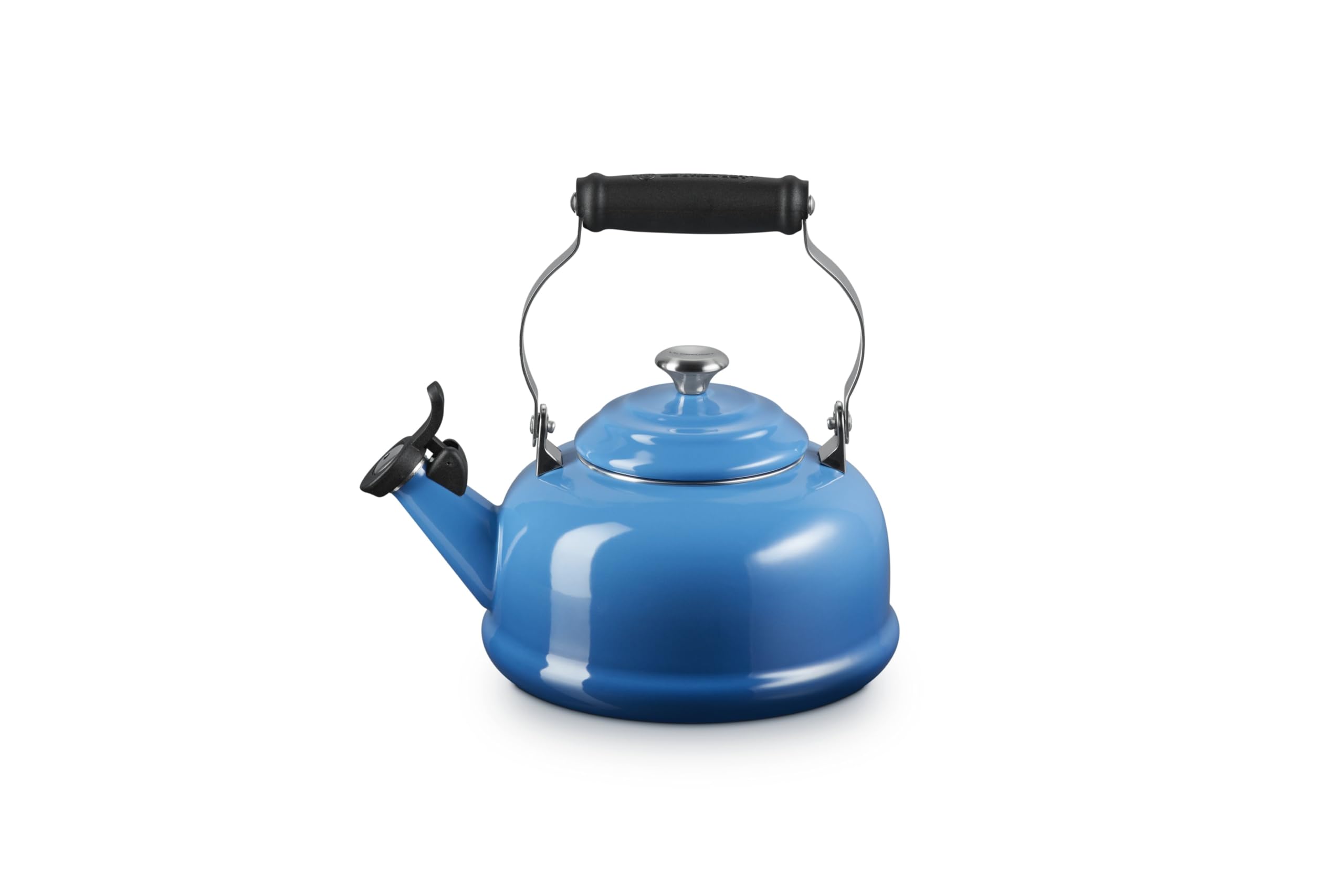 Le Creuset Enamel On Steel Whistling Tea Kettle with Metal Finishes, 1.7 qt., Marseille