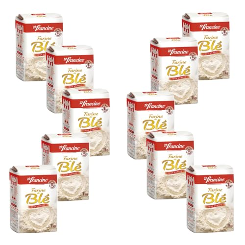 Harina multiusos FRANCINE – Paquete de 10 x 1 kg | Harina blanca multiusos para repostería, pan, pizza y cocina diaria