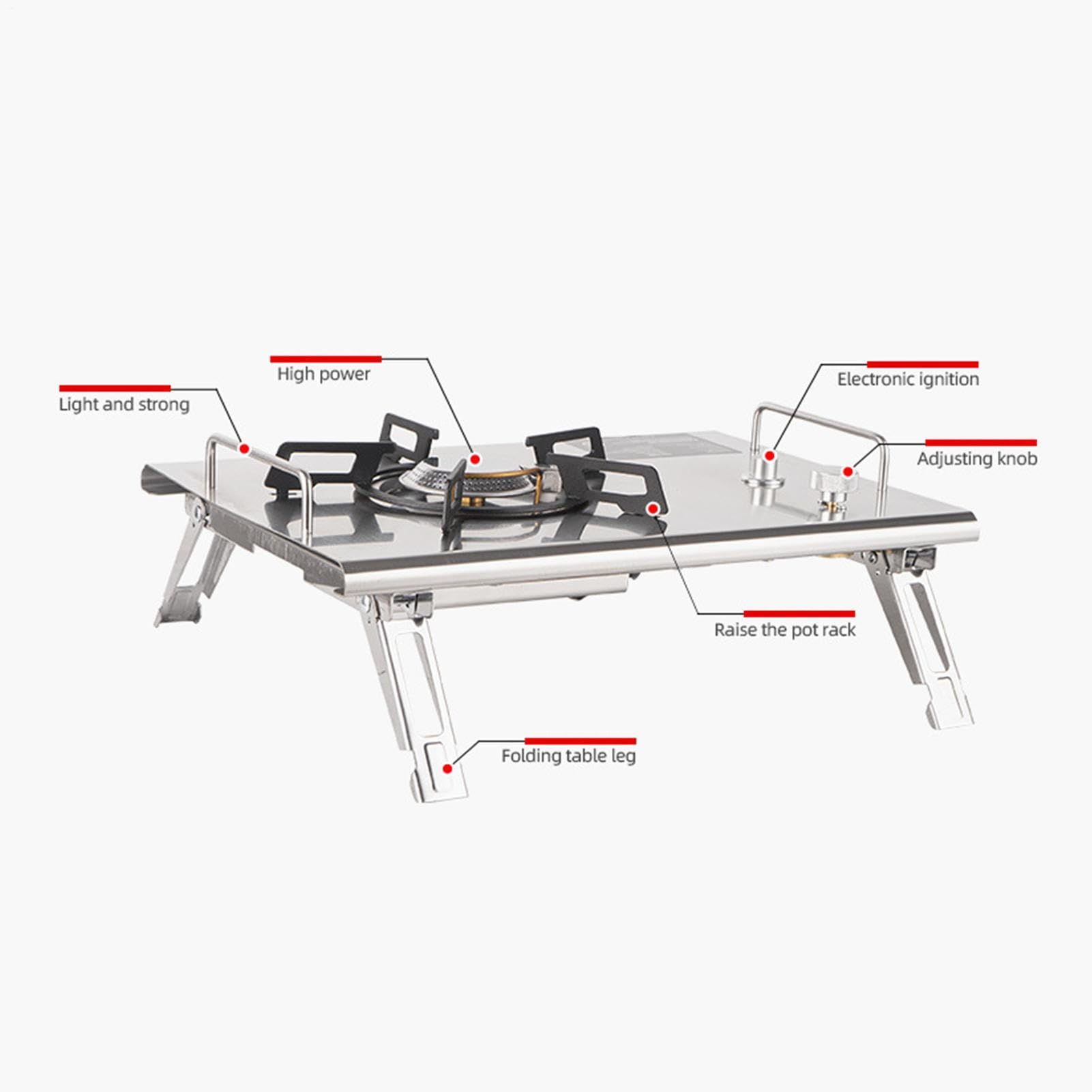 Tragbarer Kocher Outdoor - Klappbarer Campingkocher zum Kochen | Tragbarer Kocher Outdoor klappbarer Campingkocher zum Kochen, Kompaktes Design für Picknick, Wandern und Reisen, Leicht