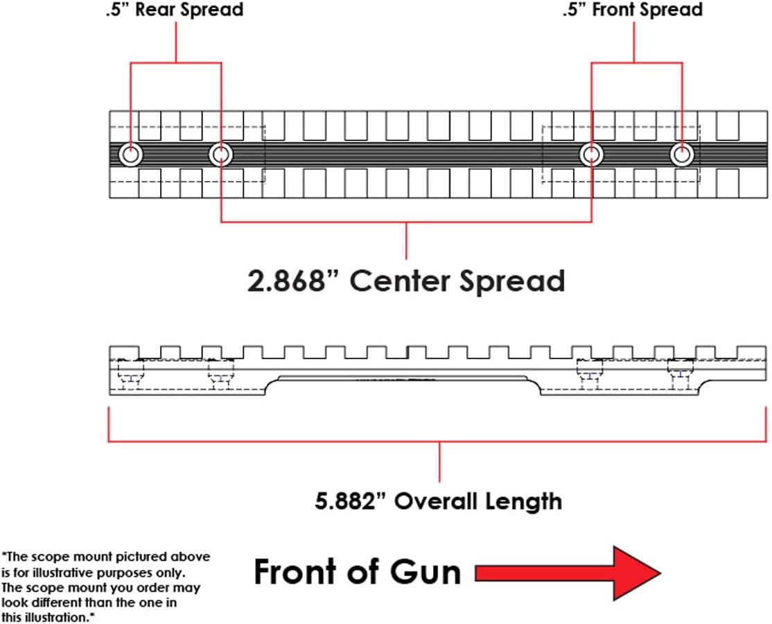 EGW Browning T-Bolt Picatinny Rail Scope Mount – 20 MOA, CNC Machined 6061 T6 Aluminum, Matte Black, Made in USA, Includes Mounting Hardware