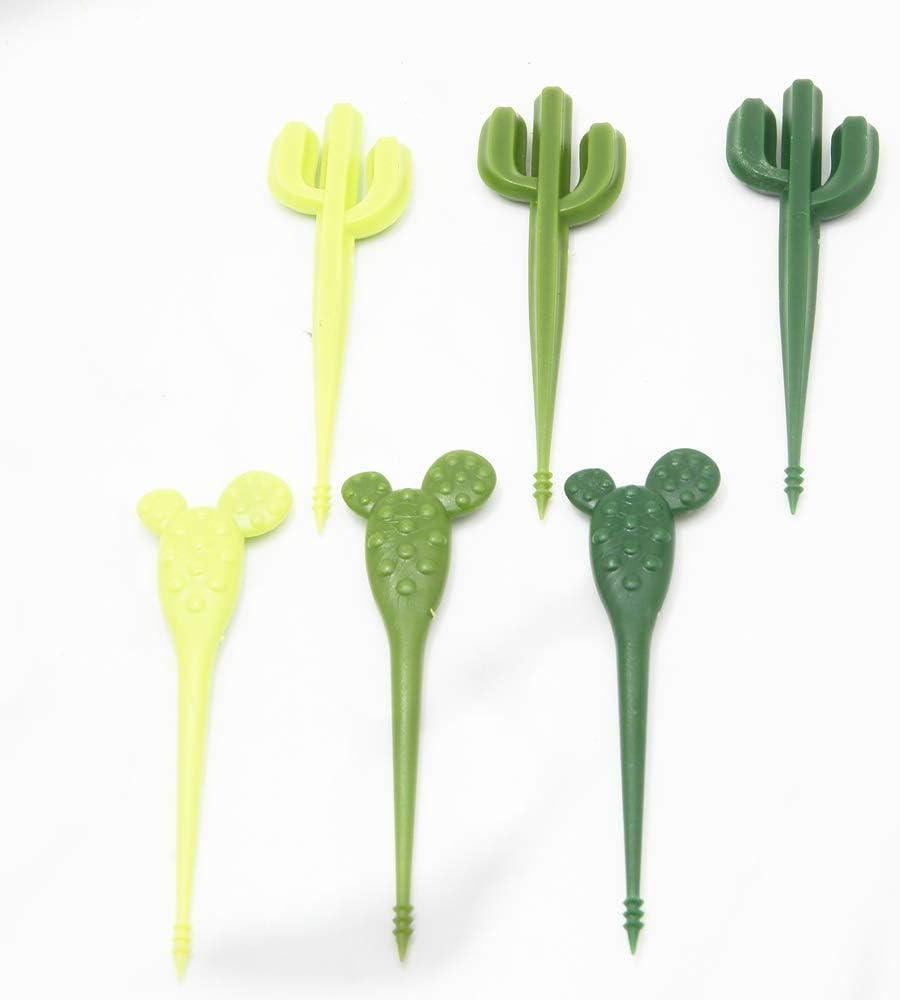 ODDIER 6 PCS Cactus Food Picks Fruit Picks Cactus Forks Cactus Cartoon Toothpick Bento Lunch Decorative Cactus Cake Toppers Cupcake Picks Fruit Decor