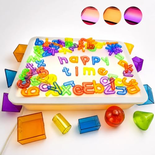 16 LED Light Table for Toddlers with 10 Brightness Levels & 3 Color Modes Durable Portable Light Box for Kids Sensory Play Tracing & Art Ideal for Home & Classroom Orange.