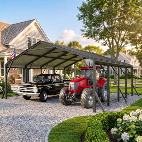 Image of Wisteria Lane 20' x 20' Metal Carport, Heavy Duty Metal Carport for Outdoor