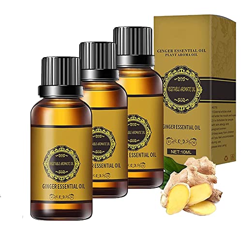 3PCS Belly Drainage Ginger Oil, Slimming Tummy Ginger Oil, Ginger Oil Lymphatic Drainage Massage, Body Massage Organic Ginger Essential Oil...