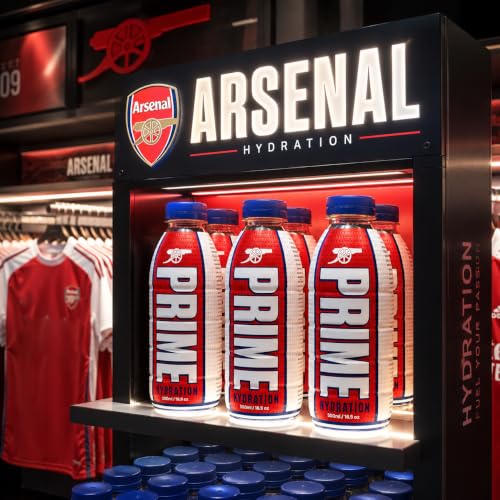Image of PRIME - (Arsenal) Hydration Drink 16.9 fl oz ℮ (500ml) By COUGAR | Electrolyte Sports Beverage With Coconut Water & Vitamins | Refreshing Ready To Drink Hydration Drink For Active Lifestyle & Daily Refreshment - (Imported-UK)