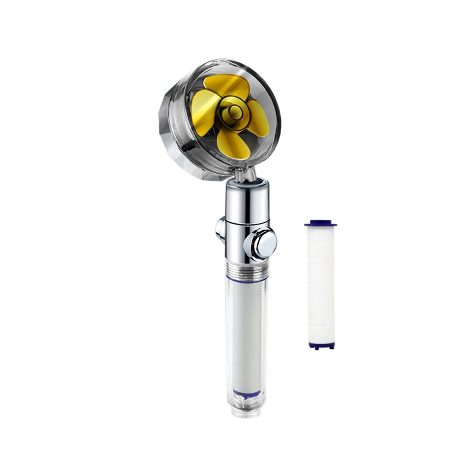 Pommeau de douche turbo avec hélice rotative 360 pour une pression maximale et eau filtrée