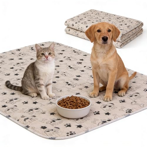 Puppy Pee Pads with Pheromones Non-Slip Leakproof Dog Pee Mat Washable Reusable Puppy Training Pads Odor Resistant Absorbent Pad for Dogs and Cats (S: 15.7 23.6)