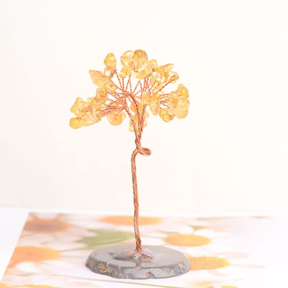 Arbre de citrine sur agate pour égayer une pièce sombre sans éclat