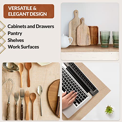 Mueller Ultra-Premium Drawer And Shelf Liner, 17.5 Inch X 20 Ft Heavy-Duty And Slip-Resistant Liner, Durable Non Adhesive Waterproof Roll, For Drawers, Kitchen, Cabinets, Shelves, Desks, Beige #TOP6