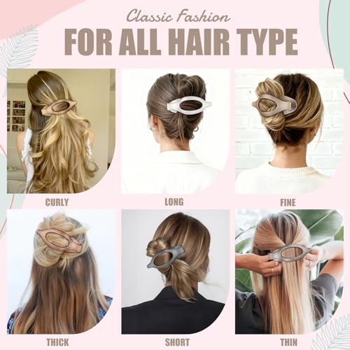 CHANDAT Flat Hair Clip 6 pcs Lay Down Claw Clips Hair Accessories for Women (Metal) — view 4