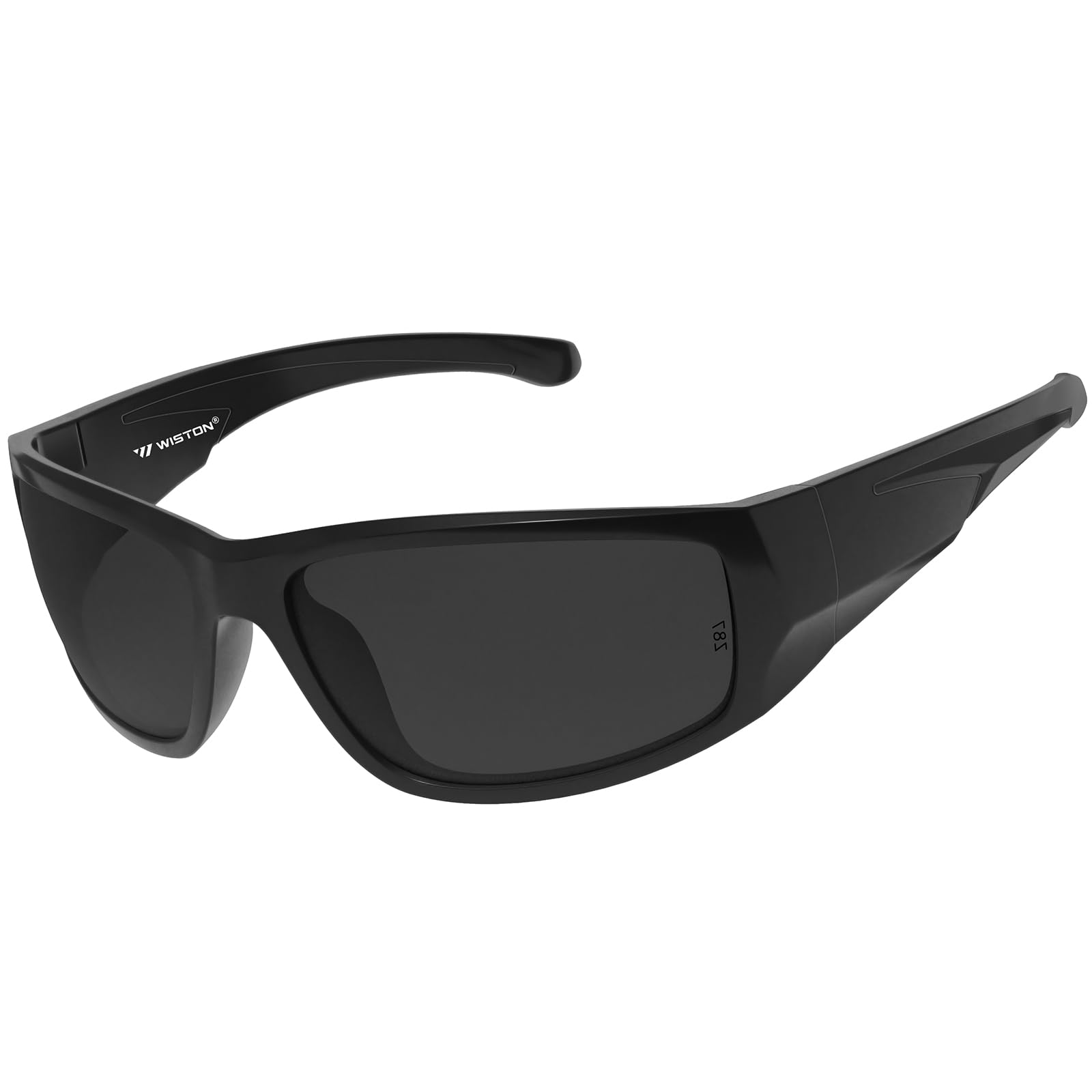 WISTON Gafas de sol envolventes XL Z87 para cabezas grandes, hombres y mujeres, TR90 superoscuras, ultraligeras, UV400, protección de seguridad W8707