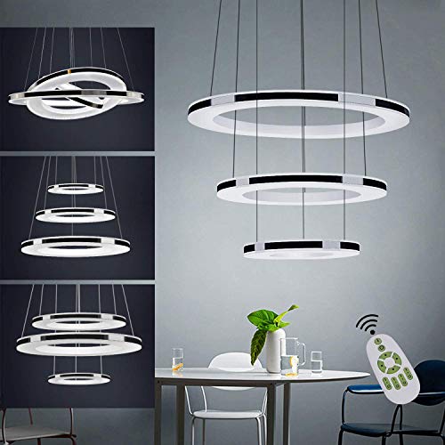 Lustre suspension LED anneau moderne au design géométrique luxe