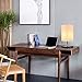 Siljoy Modern Table Lamp with 2 USB Charging Ports, Nightstand Bedside Desk Lamp with Beige Fabric Lampshade, Pull Chain Switch & Black Wooden Base, Ambient Light Beside Lamps for Bedroom, Living Room
