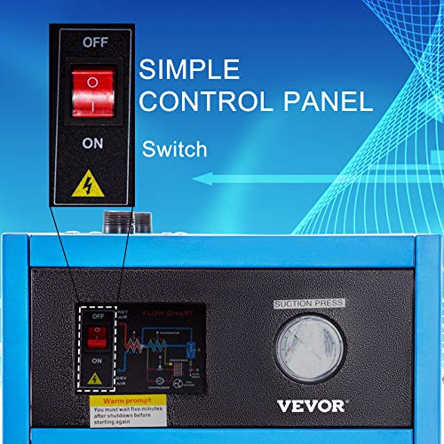 VEVOR Refrigerated Air Dryer 75 CFM Compressed Air Dryer Refrigerated 110V Air Dryer for Compressor Compressed Air Dryer Refrigerated Air Dryer for Air Compressor Dryer System Compressed Air Systems