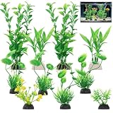 AOOTE Aquarium Decoration Plante, 10pcs Plantes Artificielle Aquarium Deco,Plante Aquariums pour Poissons,Accessoires de Cachett pour Poissons,Aquariums Plants pour la Maison et Le Bureau