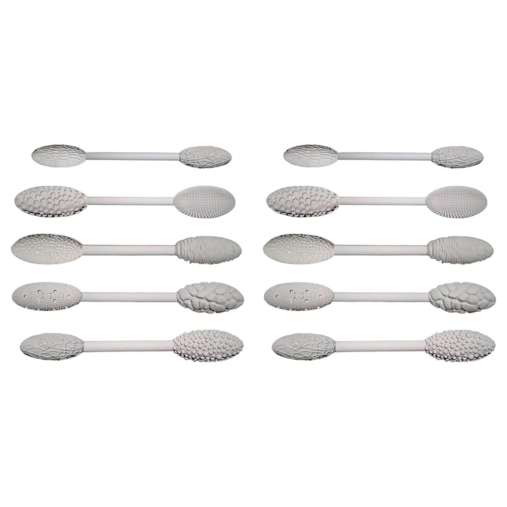 Knoruley As Shown 10Pcs Texture Tool Sets Forclay Art, Single/Double, Clay Texture Rolling Gadget Emboss Plaids Hand Rollers