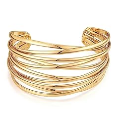 Wide Wire Gold Bracelet