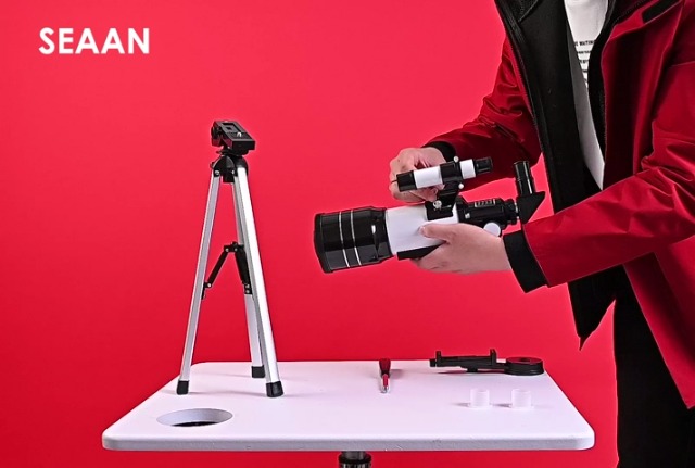 SEAAN Teleskop für Anfänger 150X ~ 15X, 70mm HD Fernrohr Teleskop für Astronomie Erwachsene, Starter Scope mit Stativ… – Bild 8