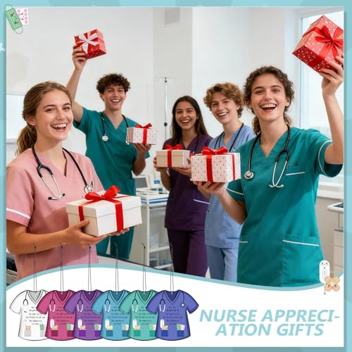 Image of Siifert 48 Pcs Nurse Appreciation Gift Bulk Funny Air Freshener Car Scented Thank You Hanging Decor Gifts for Doctors Practitioner Assistant Staff