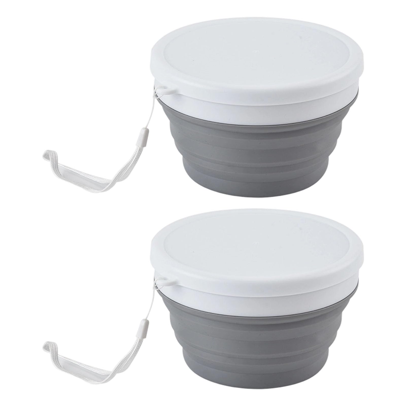 Tsophreniq 2Pcs 950ML Silicone Meal Preps Container Space Saving Silicone Folding Bowl for Camping Dishwasher Safe Food Container