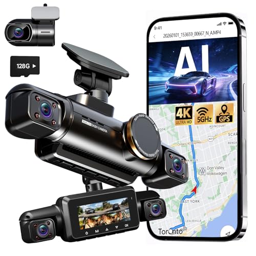 Neideso 4 Channel Dash Cam Front Rear, Free 128G Card Included...