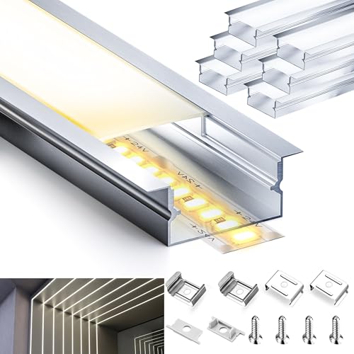 LASLUX Riel LED 2 m x 5 (10 m), perfil de...