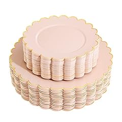 Gold Rim Pink Plastic Plates