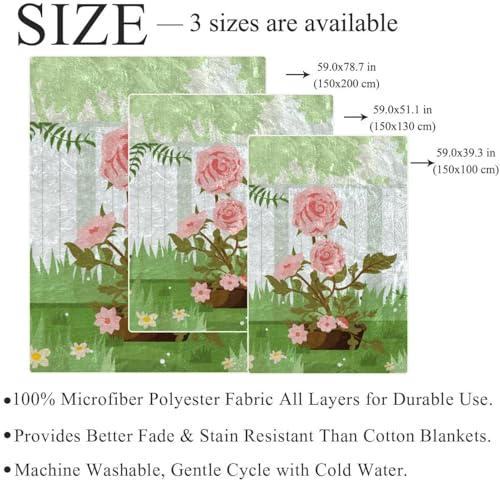 Plaid canape fleur rose couverture polaire douce pour salon