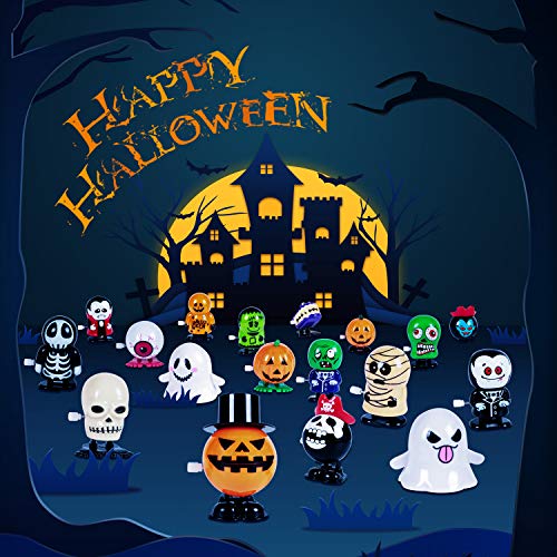 AMOSTING 18 Pack Halloween Decorations Toys for Kids,Boys&Girls Halloween Toys for Toddler, Wind-Up Toy Set Supply for Halloween Party Decorations,Birthdays Gifts,Goodie Bags for Kids&3 Years and Up