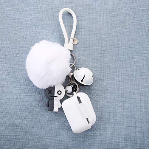 Bangtan Boys Airpod pro Case with Cute Fur Ball Keychain/Strap for Girls (PRO Army Gray)