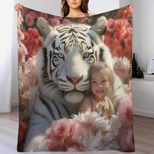 Manta de tigre mullida de 180x200 cm para sofá grande 2