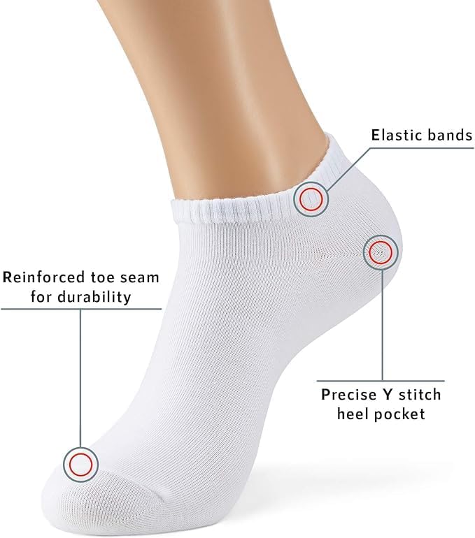 MONFOOT Men's/Women's 4 Pairs Thin Cotton Low Cut Ankle Socks, Multipack - Image 3