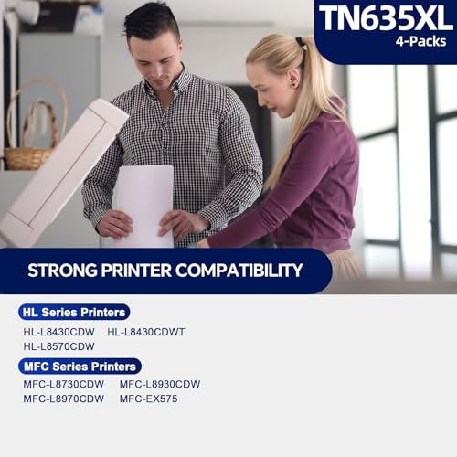 Toner TN635XL haute performance compatible Brother HL-L8430CDWT avec puce