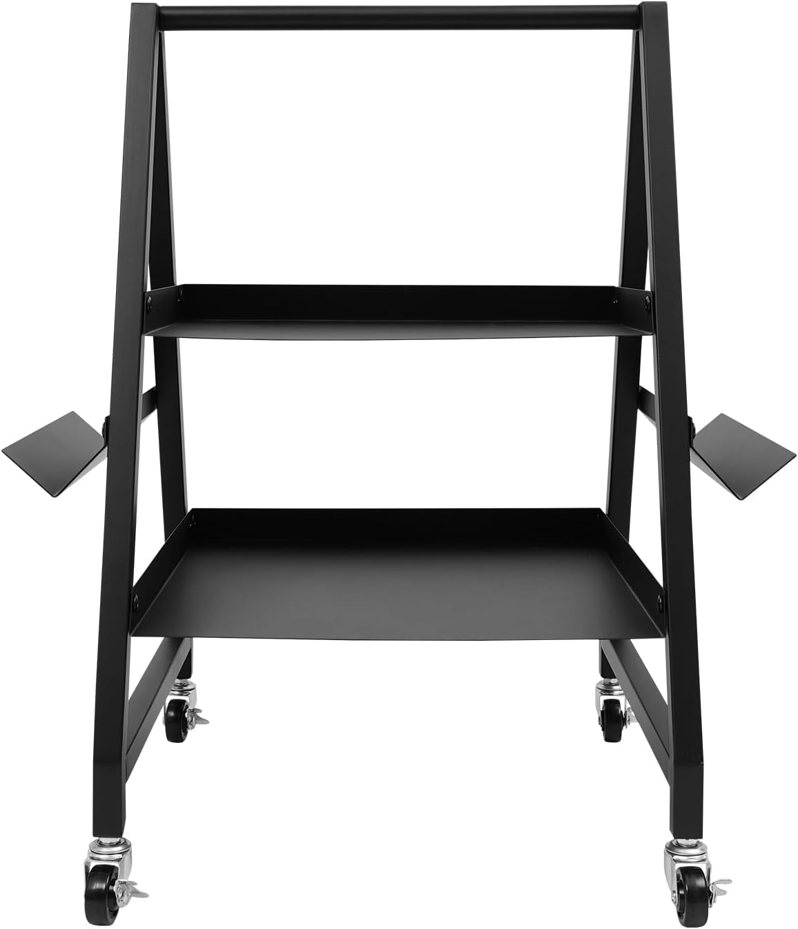 2-Tier Iron Horseshoeing Box with 2 Rasp Holders, Rolling Trolley Storage Organizer, Farrier Tools Cart, Easy Assembly