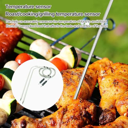 Grill Messfühler, Grill Ersatzsonde, Ersatzsonden Temperaturfühler, Ersatz-Fleischsonde Fleischtemperaturfühler, Temperaturbereich bis 250°C, Grillzubehör, Kompatibel mit Grillthermometer Anschluss