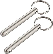 2 Pcs Large Quick Release Pins, Diameter 3/8"(9.5mm), Usable Length 2.4"(61mm), Overall Length 3"(76mm), Full 316 Stainless Steel, Bimini Top Pin, Marine Hardware