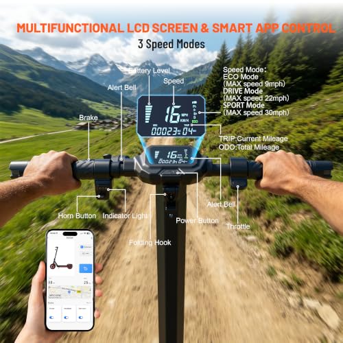 Image of Electric Scooter Adults, 1200W Motor Fast E Scooter Heavy Duty 300+ lbs | Max 32mph & 38 Miles, Big 48V Battery,10 inch Off Road Tires, Dual Suspension & Brakes,Turn Signal, Foldable for Teens Commuting
