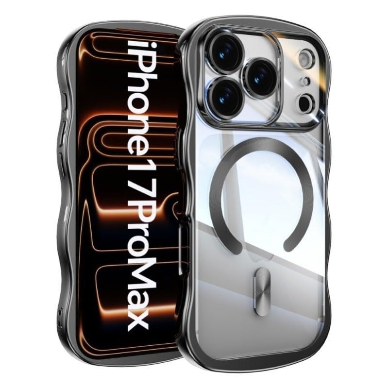 Coque magnétique iPhone 17 Pro Max silicone noir anti-choc et transparente