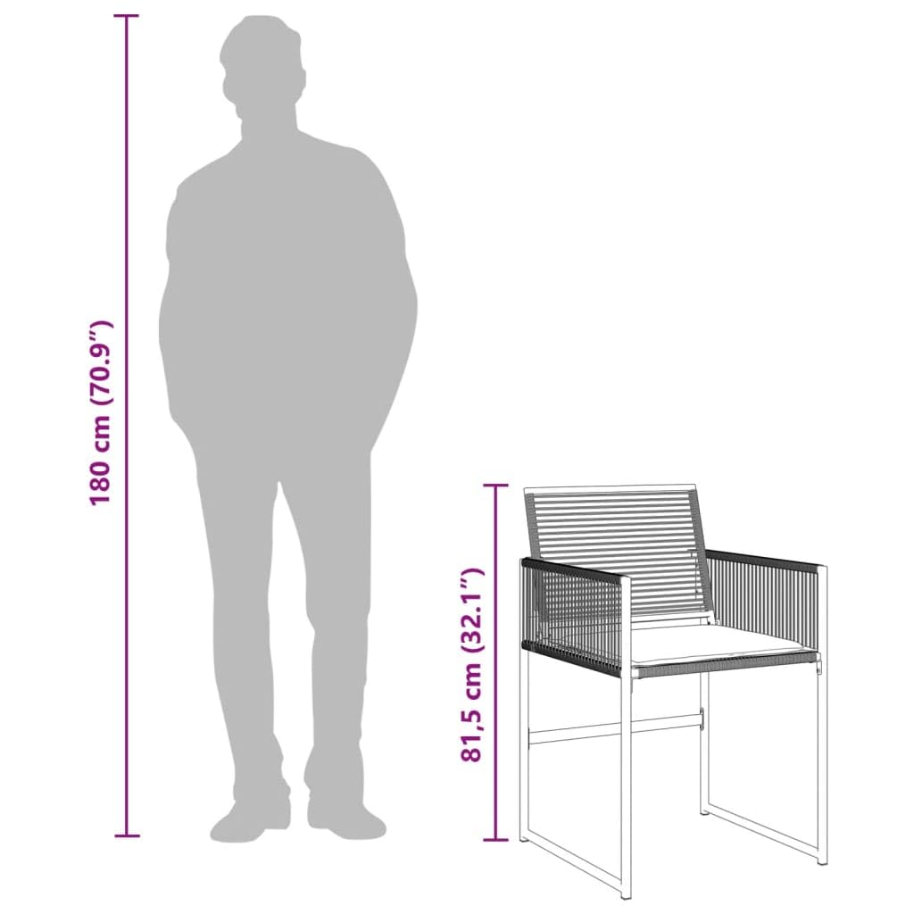 vidaXL Set da Pranzo da Giardino 17 pz con Cuscini Nero in Polyrattan, Set da Pranzo, Set per Esterni, Set mobili da Esterno, Set da Giardino
