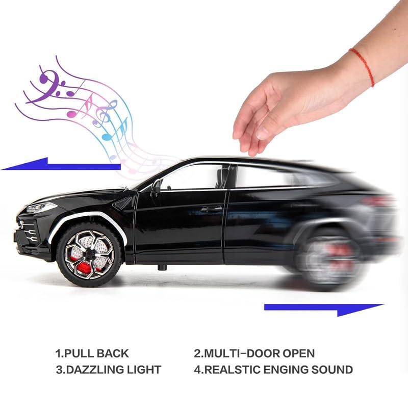 Image of Play Boy 1:24 L Urus Model Diecast Metal Alloy Pullback Toy Vehicle with Openable Doors Light and Music Car for Kids (Multicolor)