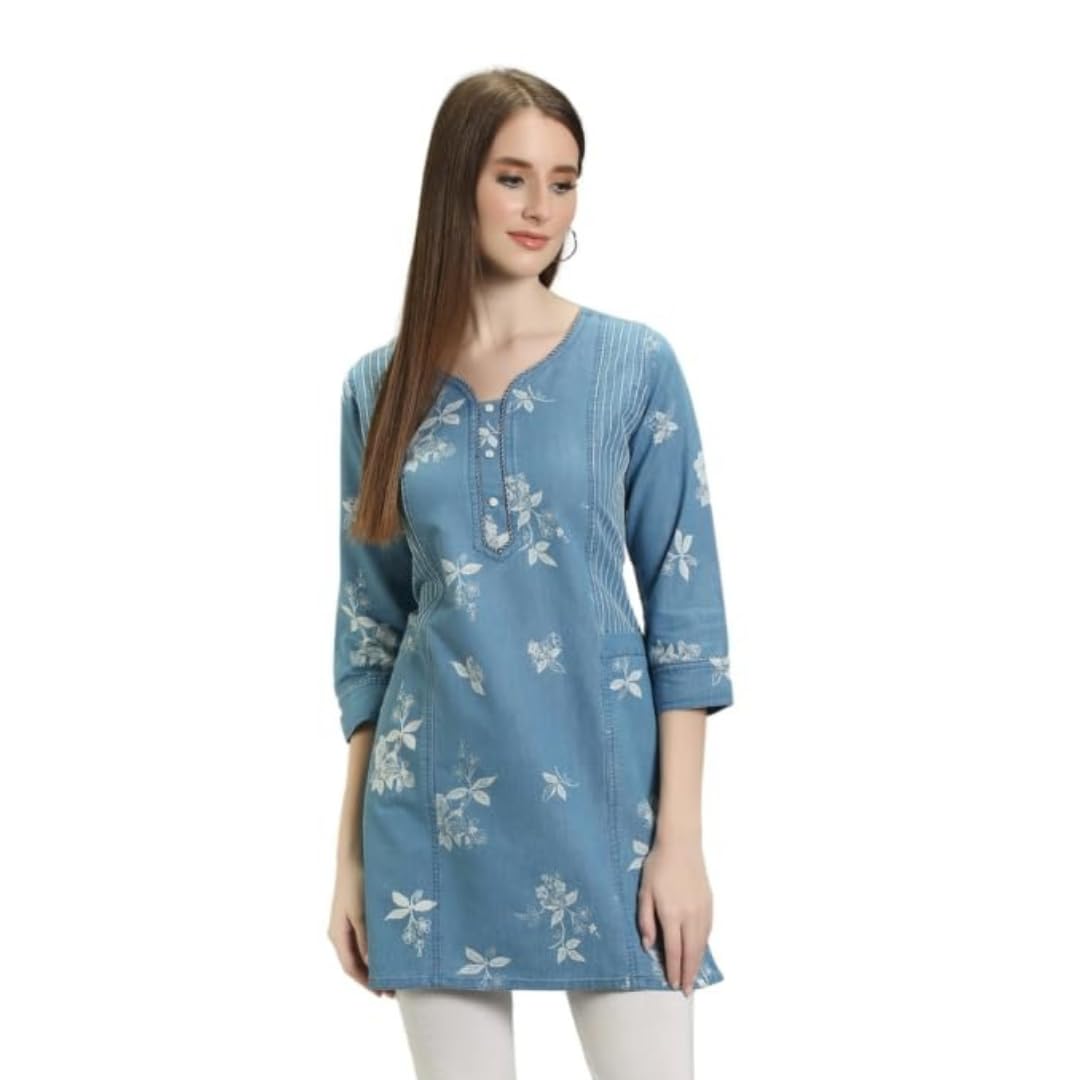 HAVVA FASHION Women's Embroidered Kurta | Flared in Washed Denim | Ideal for Casual Outing - Review, Price and Buying Guide