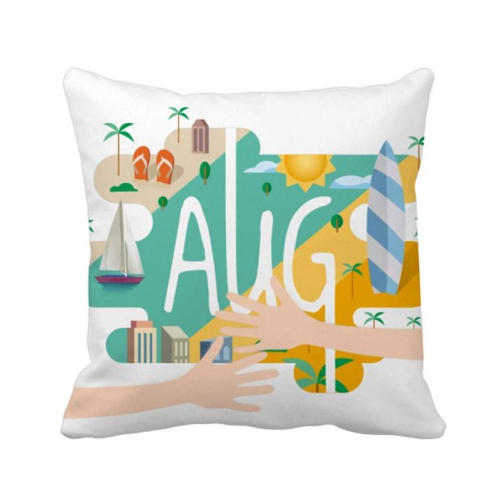 Illustration de lumière coussin de housse saison août au motif artistique