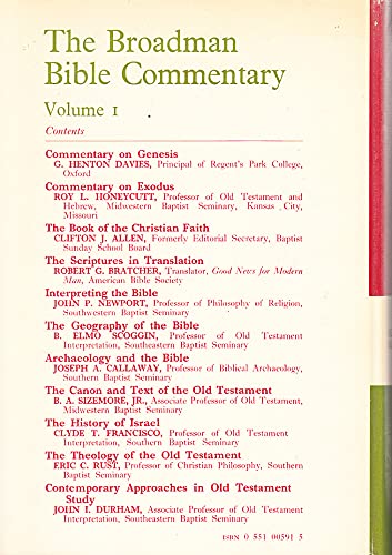 Broadman Bible Commentary: Genesis to Exodus v. 1 0551005912 Book Cover