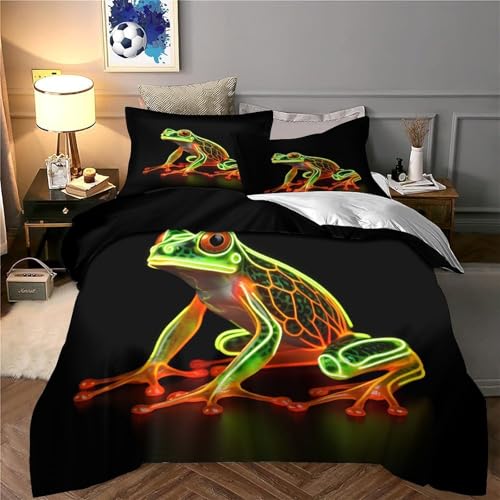 Parure de lit chien néon 3D housse de couette microfbre 200x200