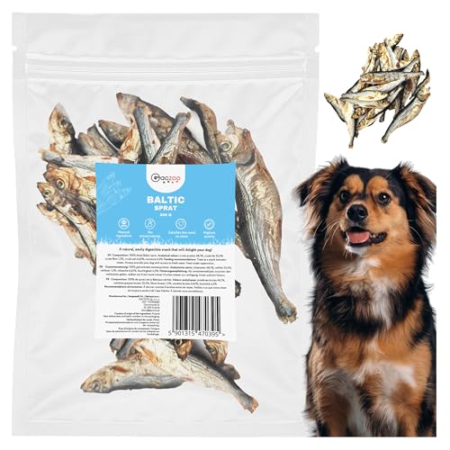 Gaczoo - Sprotten für Hunde Getrocknet - Getrockneter Fisch für Hund - 100% Trockenfisch, Hundeleckerli, Trainingsleckerli - ohne Zusätze, reich an Omega 3, Fettarm - 200g