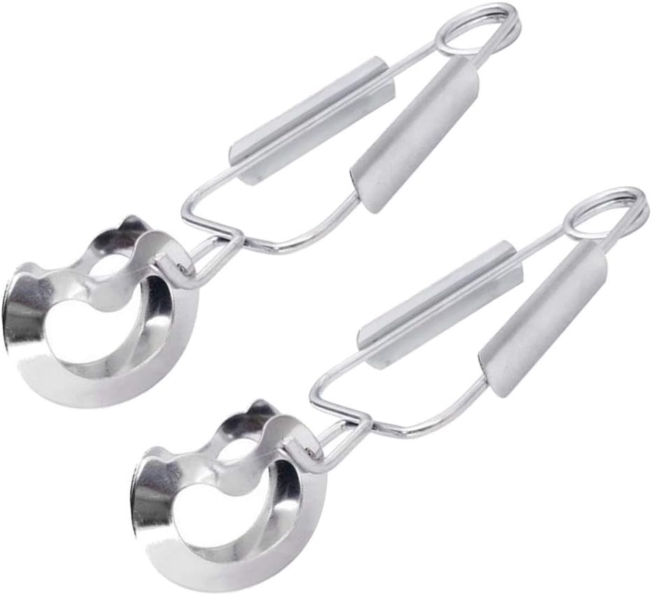 Lurrose 2pcs Snail Food Tong Stainless Steel Escargot Clamp Escargot Dining Set French Food Serving Fork Tableware Utensil